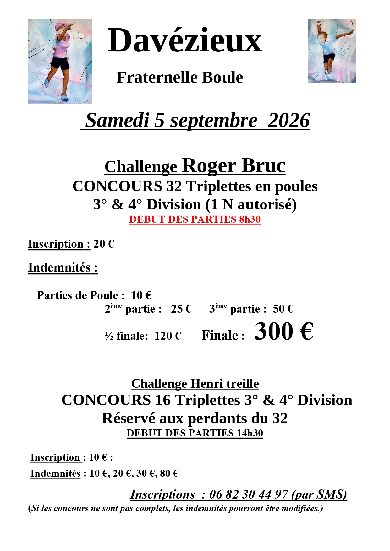 AFFICHE CONCOURS OFFICIEL Triplette 5 Septembre 2026